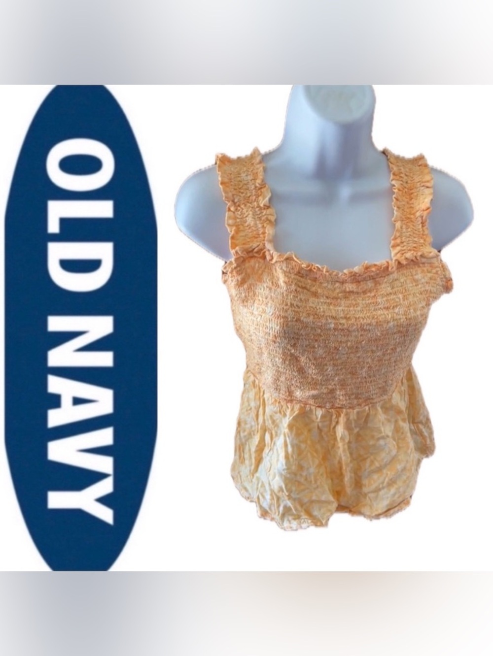 Old Navy Ruffled Crop Tank 🧡🤍